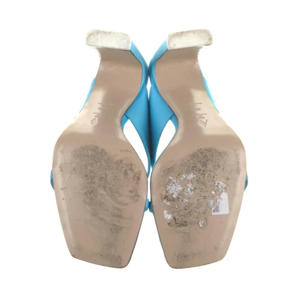 The Attico Satin Cutout Accent Slides Blue 38.5 - Picture 4 of 11